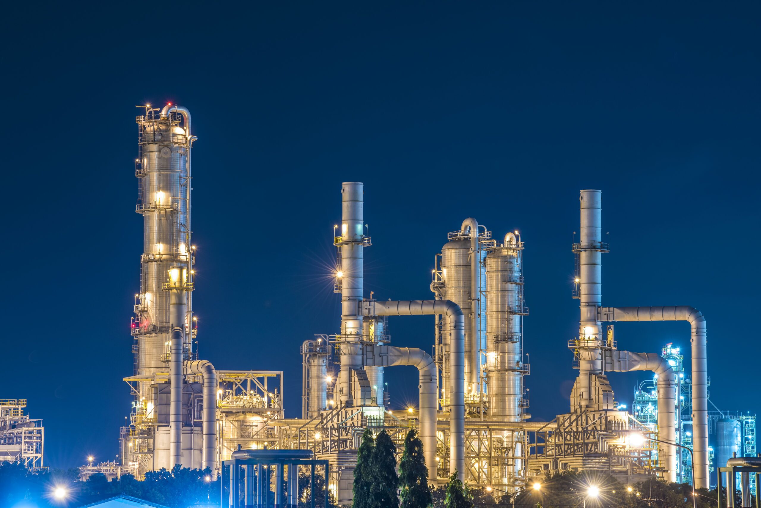 Oil Refinery with twilight sky