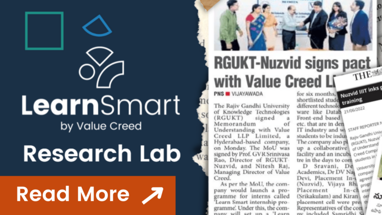 Value Creed and RGUKT Nuzvid Sign MoU to launch LearnSmart Research Lab